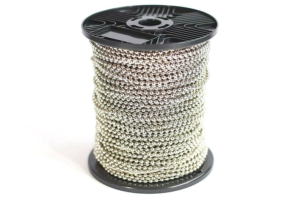 Roller Blind Ball Chain 10 4 50mm dia Nickel Plated steel 125 Metre Reel